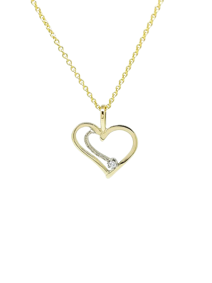 Heart gold necklace & diamond,hannað og smiðað á Islandi af Montoro Gullsmiði.