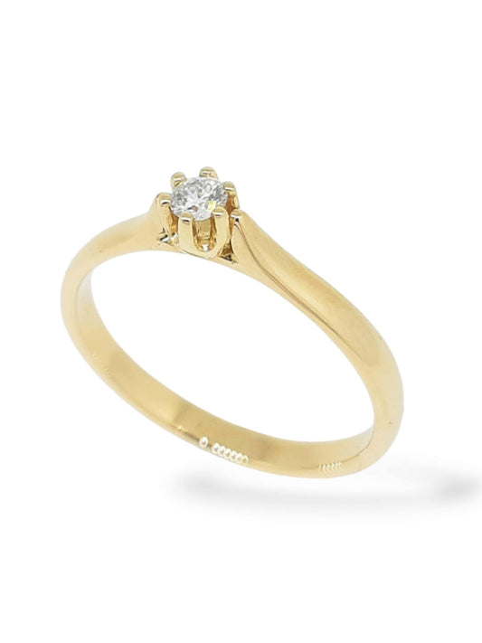solitaire diamond ring,hannað og smiðað á Islandi af Montoro Gullsmiði.