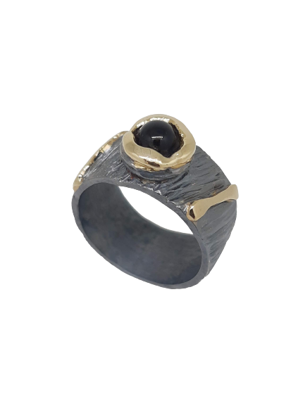Bague en argent et or
