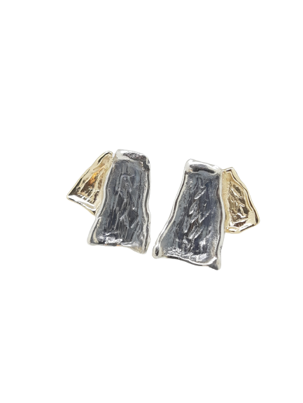 Silver earrings & gold