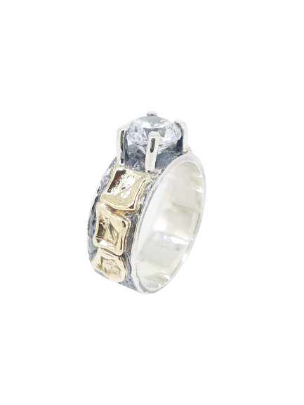 Bague en or et argent